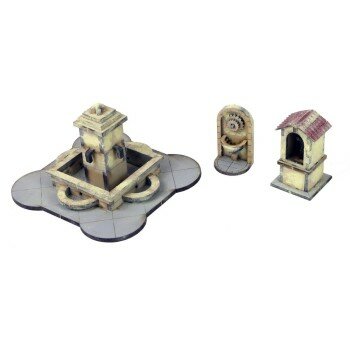 Fountain, Well And Shrine Set