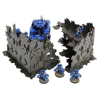 2x L-Shaped Necrotek Ruin (Gunmetal)