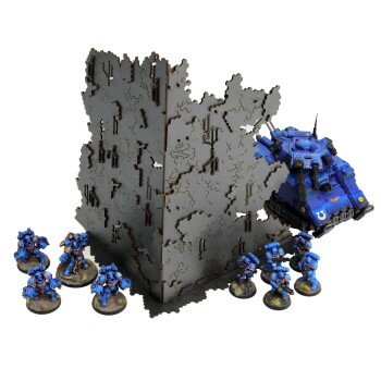 Large L-shaped Necrotek Ruin 2 (Gunmetal)