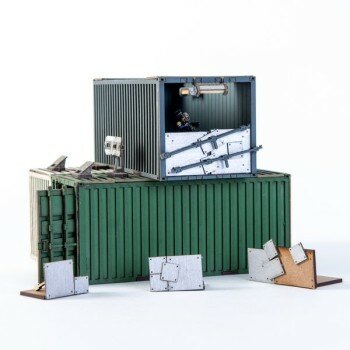 3X Damaged Stacked Containers A 3X Damaged Stacked Containers A