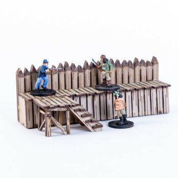 6" Long Stockade Wall With Stairs 6" Long Stockade Wall With Stairs