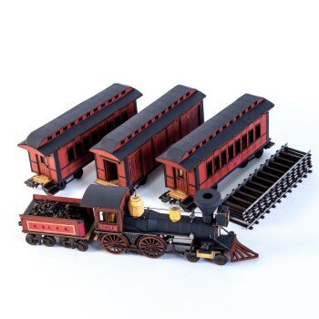 19th C. American Passenger Train Set (Red)