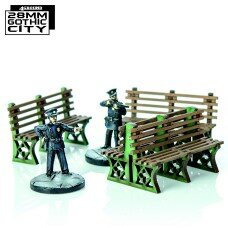 Green Iron Frame Benches