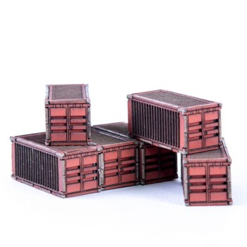 Micro Scale Containers x6 (Red)