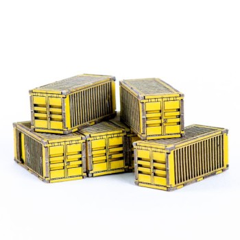 Micro Scale Containers x6 (Yellow)