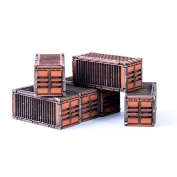 Micro Scale Containers x6 (Orange)